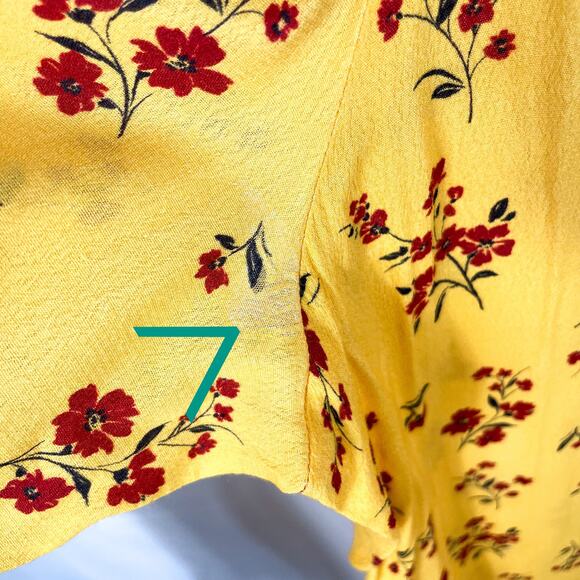 Thakoon‎ Floral Jumpsuit Yellow Smocked Waist Wide Leg Sleeveless Sz 4 - Picture 13 of 14